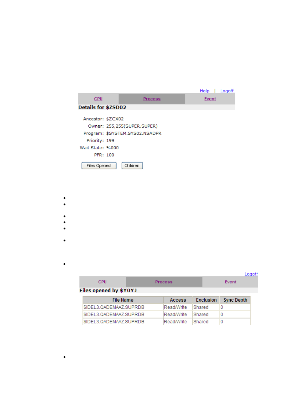 4 process details, 4-1 overview, 4-2 description | Figure 18 process detail screen, Overview | HP Integrity NonStop J-Series User Manual | Page 29 / 40