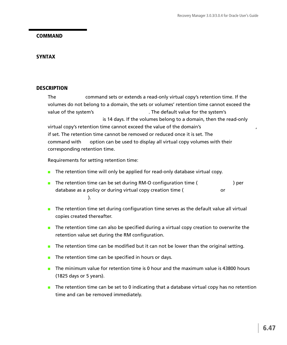 Vcdba_set | HP 3PAR Application Software Suite for Oracle User Manual | Page 161 / 196