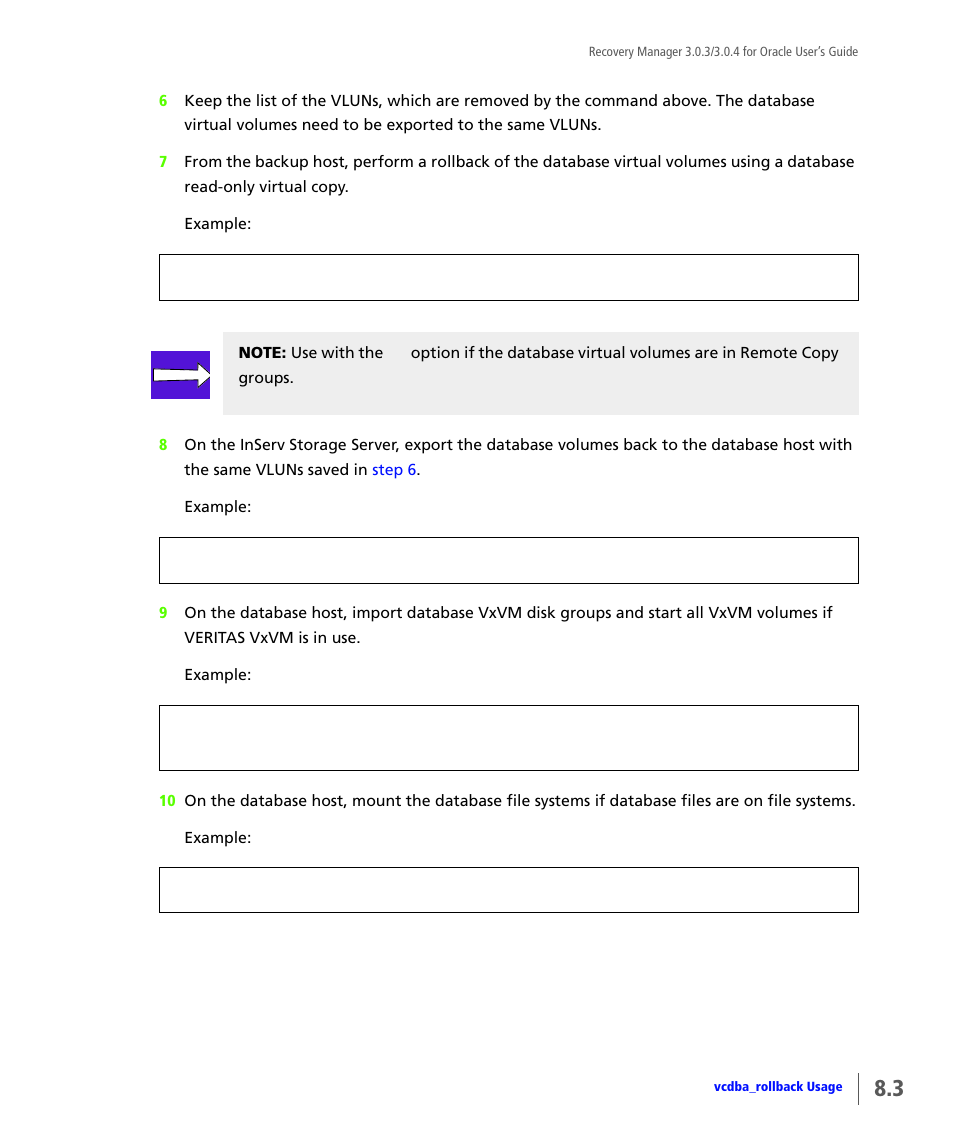 HP 3PAR Application Software Suite for Oracle User Manual | Page 179 / 196