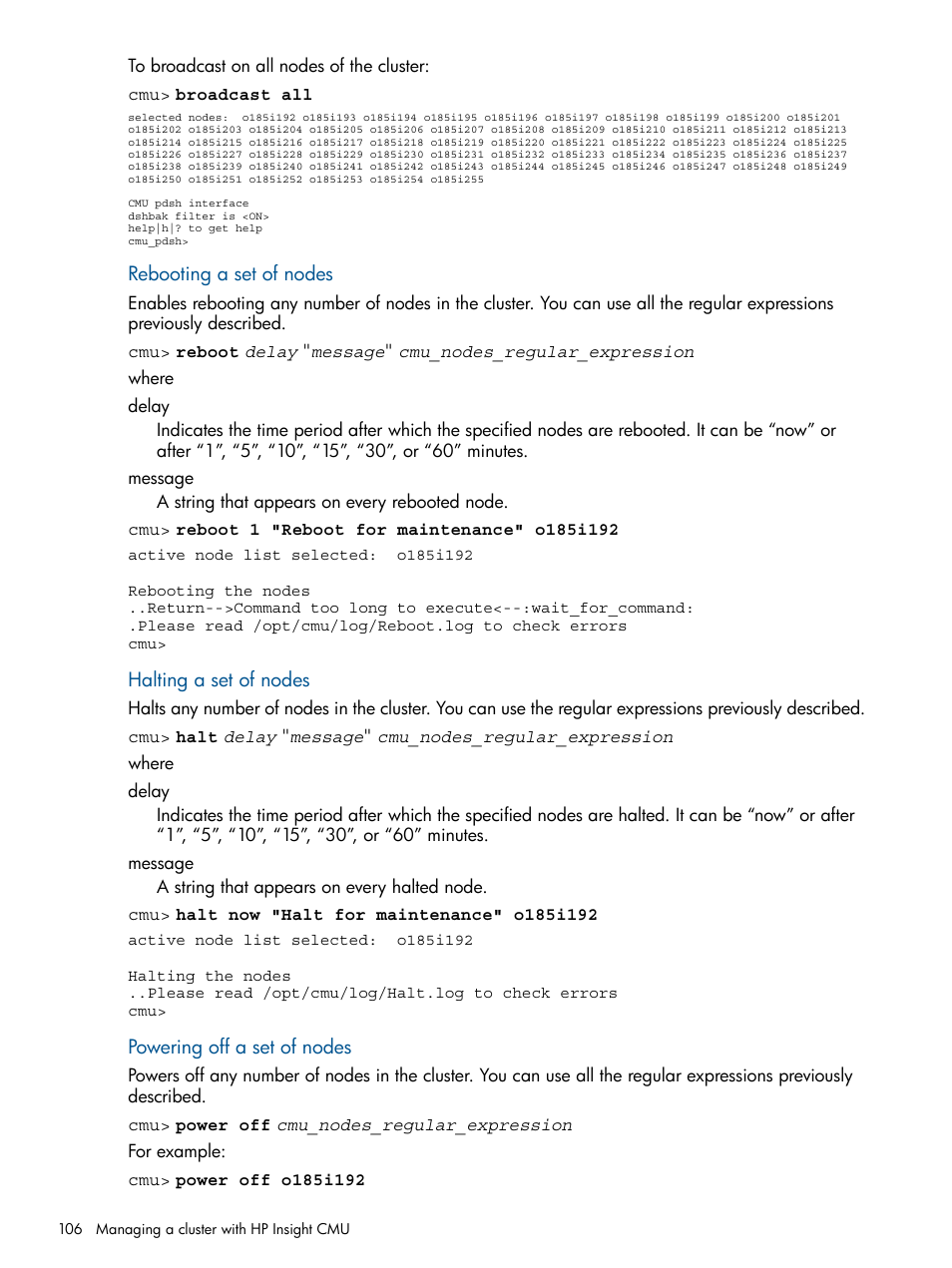 HP Insight Cluster Management Utility User Manual | Page 106 / 191