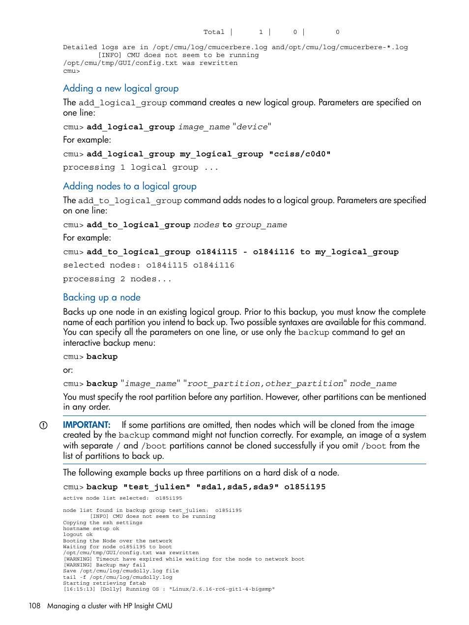 HP Insight Cluster Management Utility User Manual | Page 108 / 191