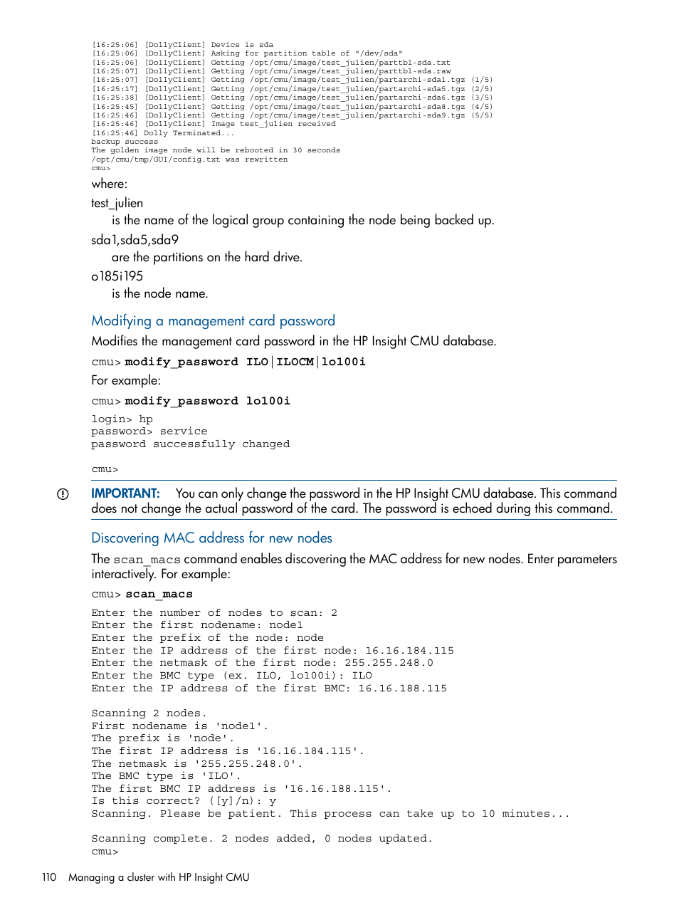 HP Insight Cluster Management Utility User Manual | Page 110 / 191