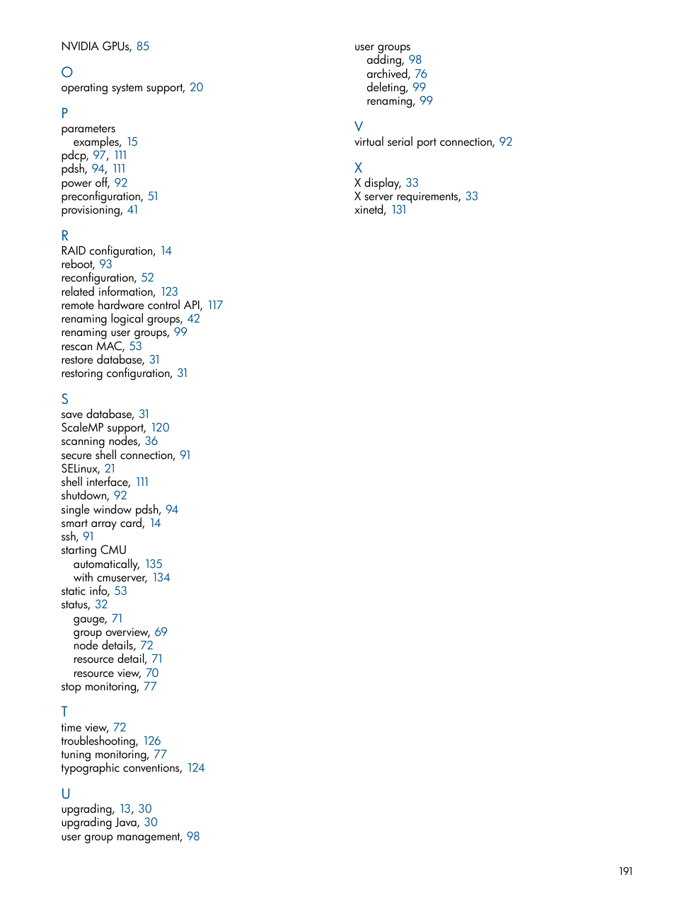 HP Insight Cluster Management Utility User Manual | Page 191 / 191