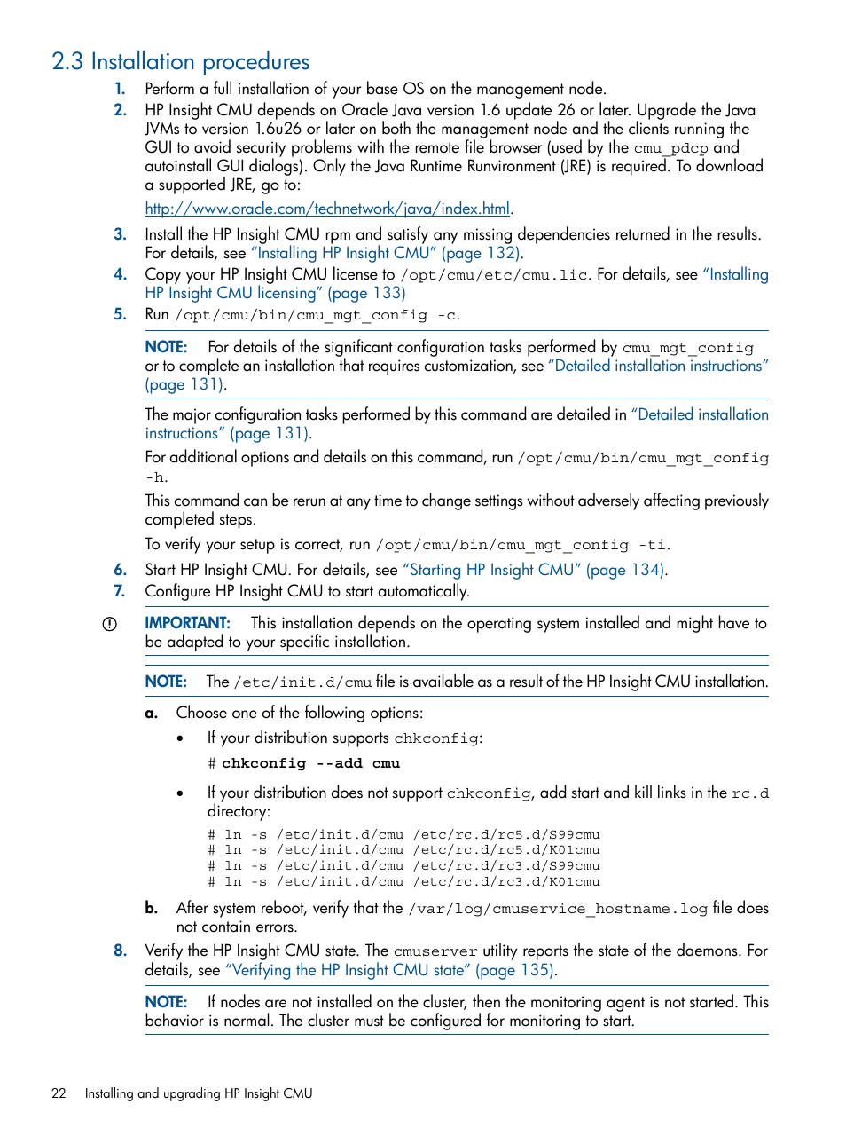 3 installation procedures | HP Insight Cluster Management Utility User Manual | Page 22 / 191