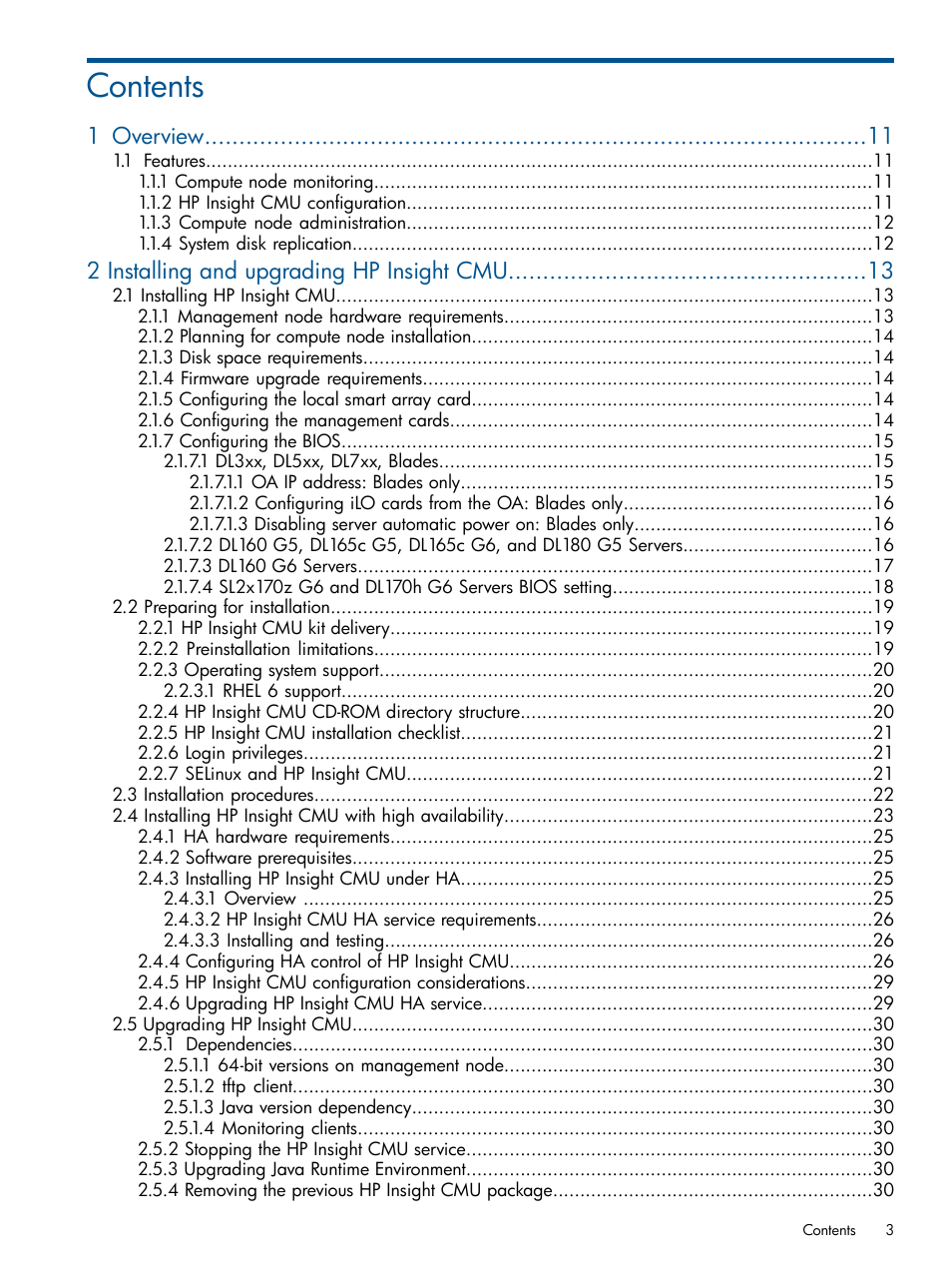 HP Insight Cluster Management Utility User Manual | Page 3 / 191