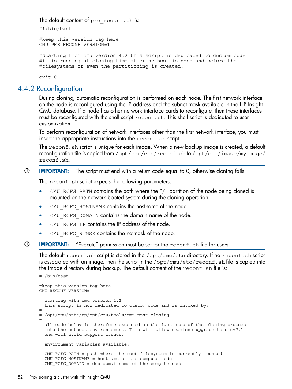 2 reconfiguration | HP Insight Cluster Management Utility User Manual | Page 52 / 191