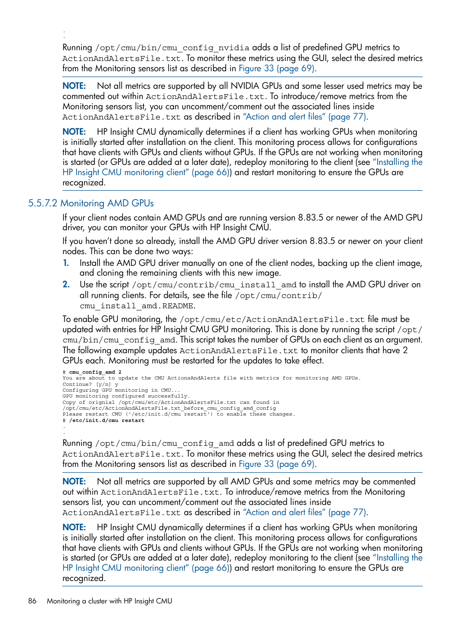 2 monitoring amd gpus | HP Insight Cluster Management Utility User Manual | Page 86 / 191