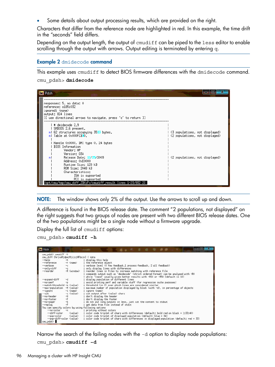 Dmidecode, Command | HP Insight Cluster Management Utility User Manual | Page 96 / 191