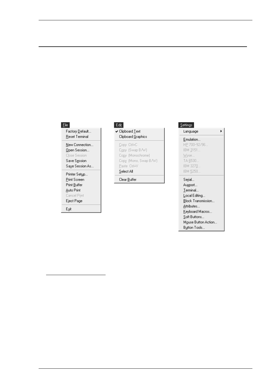 Emulator window features, The menu bar, Menu bar | Emulator window features -27, The menu bar -27 | HP Compaq t5710 Thin Client User Manual | Page 39 / 342
