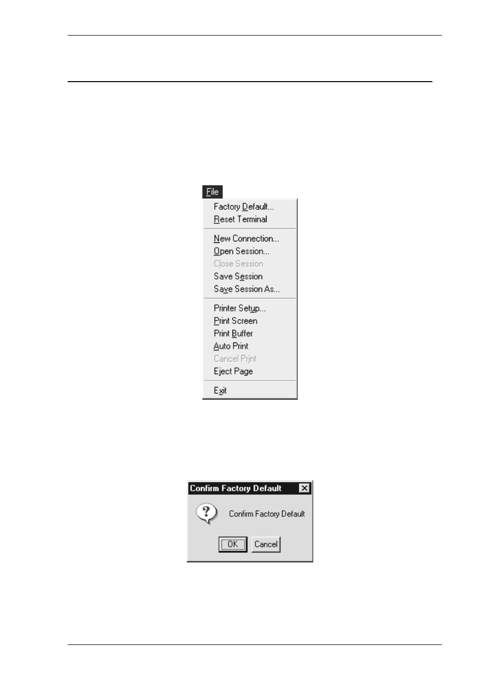 Menu descriptions, File menu, Reset terminal | Terminal reset, Menu descriptions -7, File menu -7 | HP Compaq t5710 Thin Client User Manual | Page 67 / 342