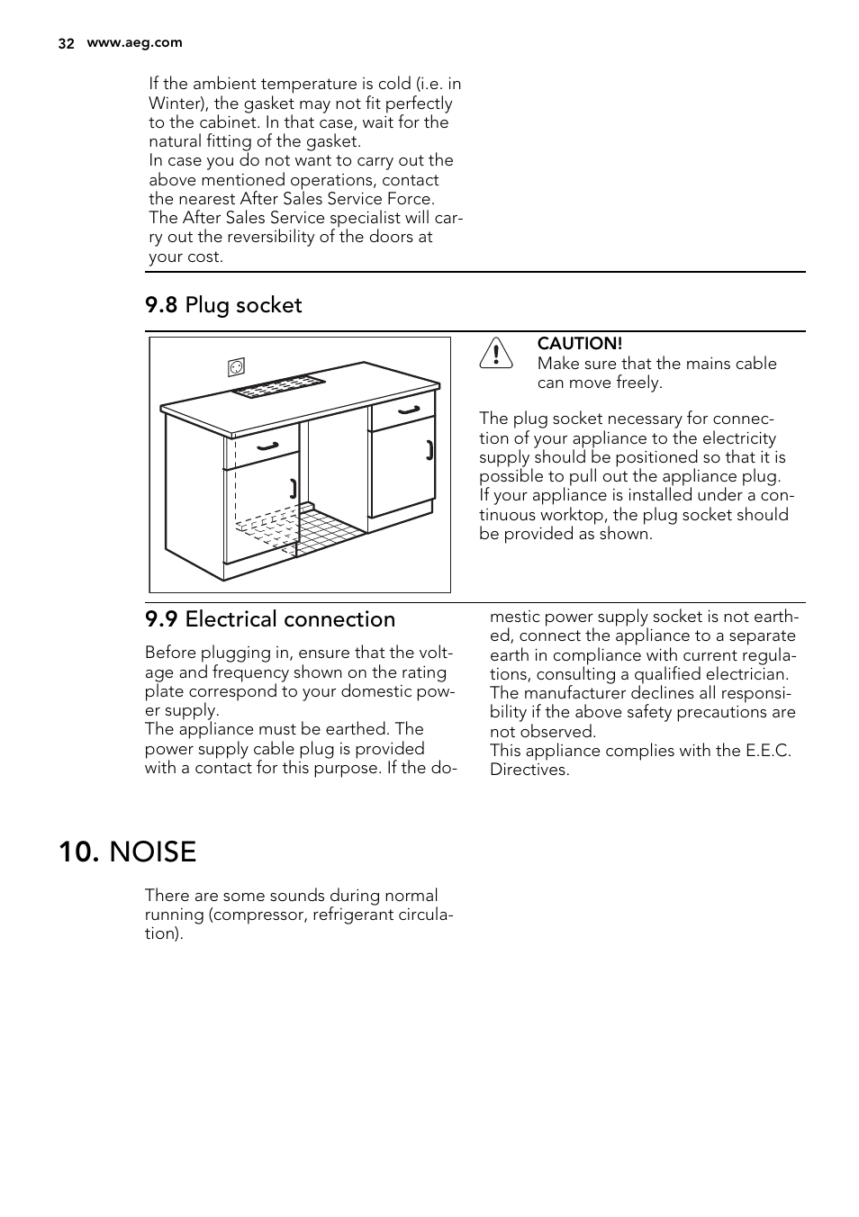 Noise | AEG S71700TSX0 User Manual | Page 32 / 72