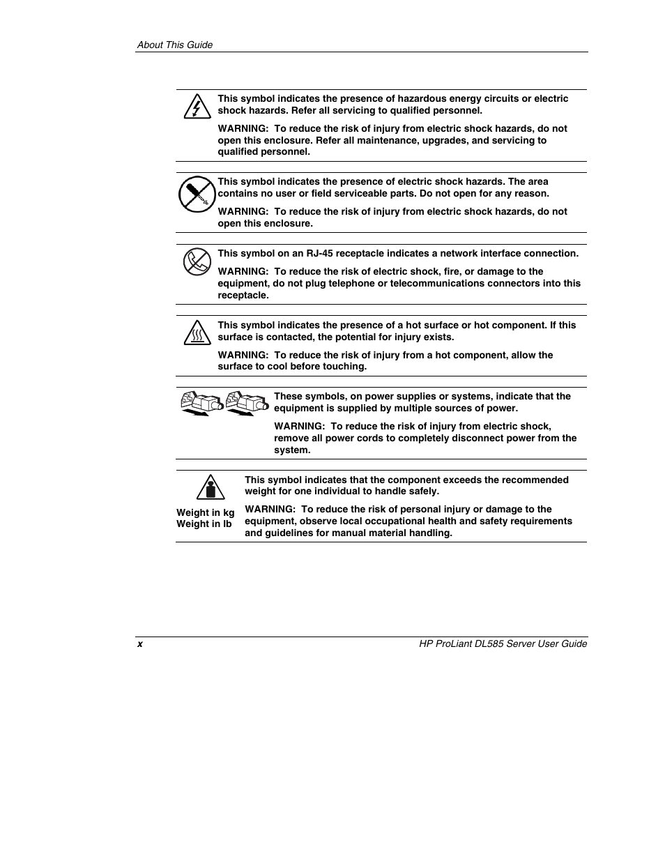 HP ProLiant DL585 Server User Manual | Page 10 / 183