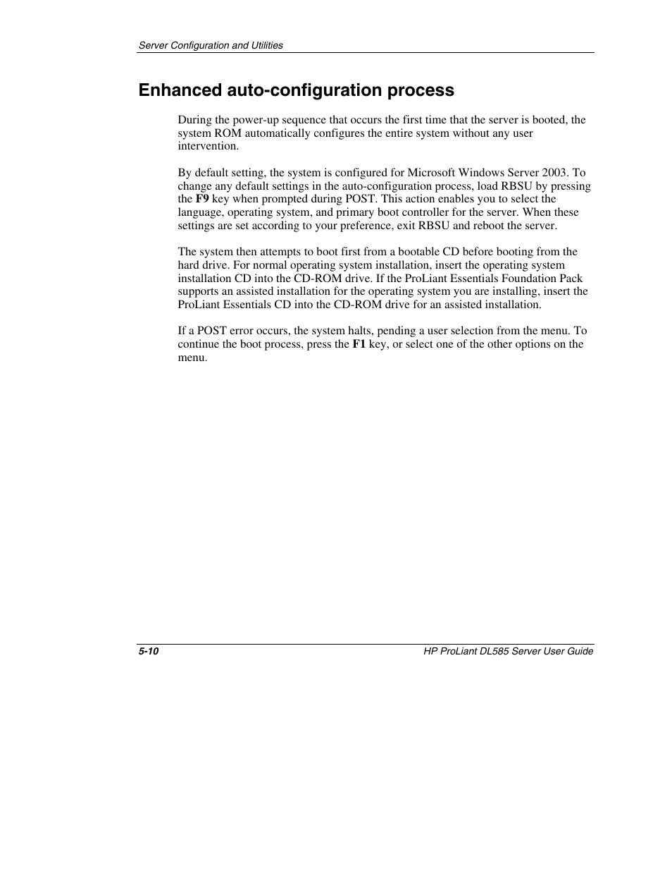 Enhanced auto-configuration process, Enhanced auto-configuration process -10 | HP ProLiant DL585 Server User Manual | Page 107 / 183