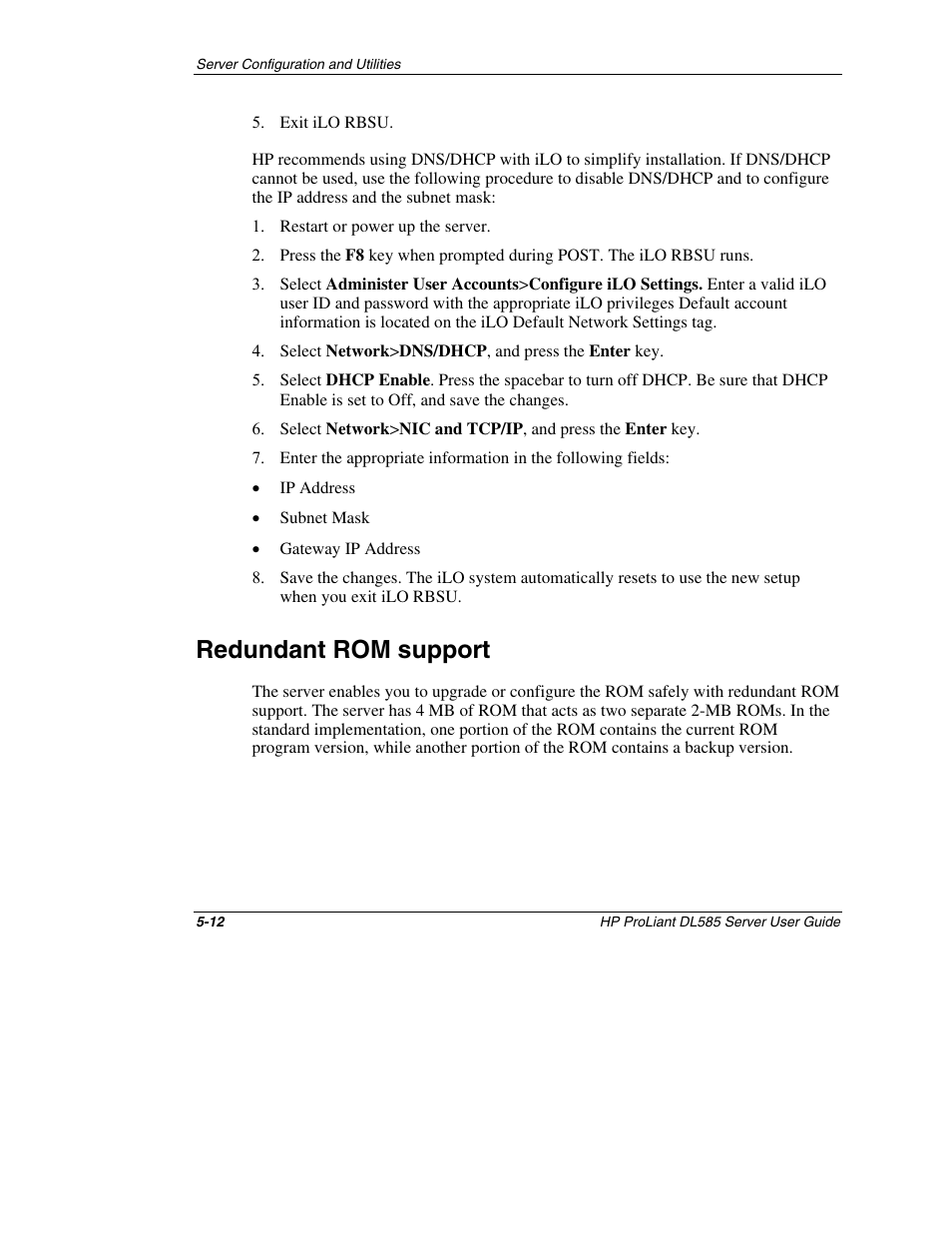 Redundant rom support, Redundant rom support -12 | HP ProLiant DL585 Server User Manual | Page 109 / 183