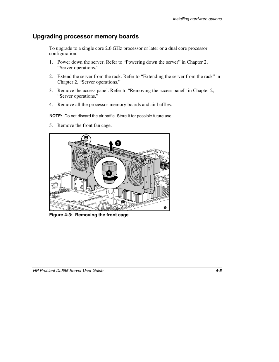 Upgrading processor memory boards, Upgrading processor memory boards -5 | HP ProLiant DL585 Server User Manual | Page 56 / 183