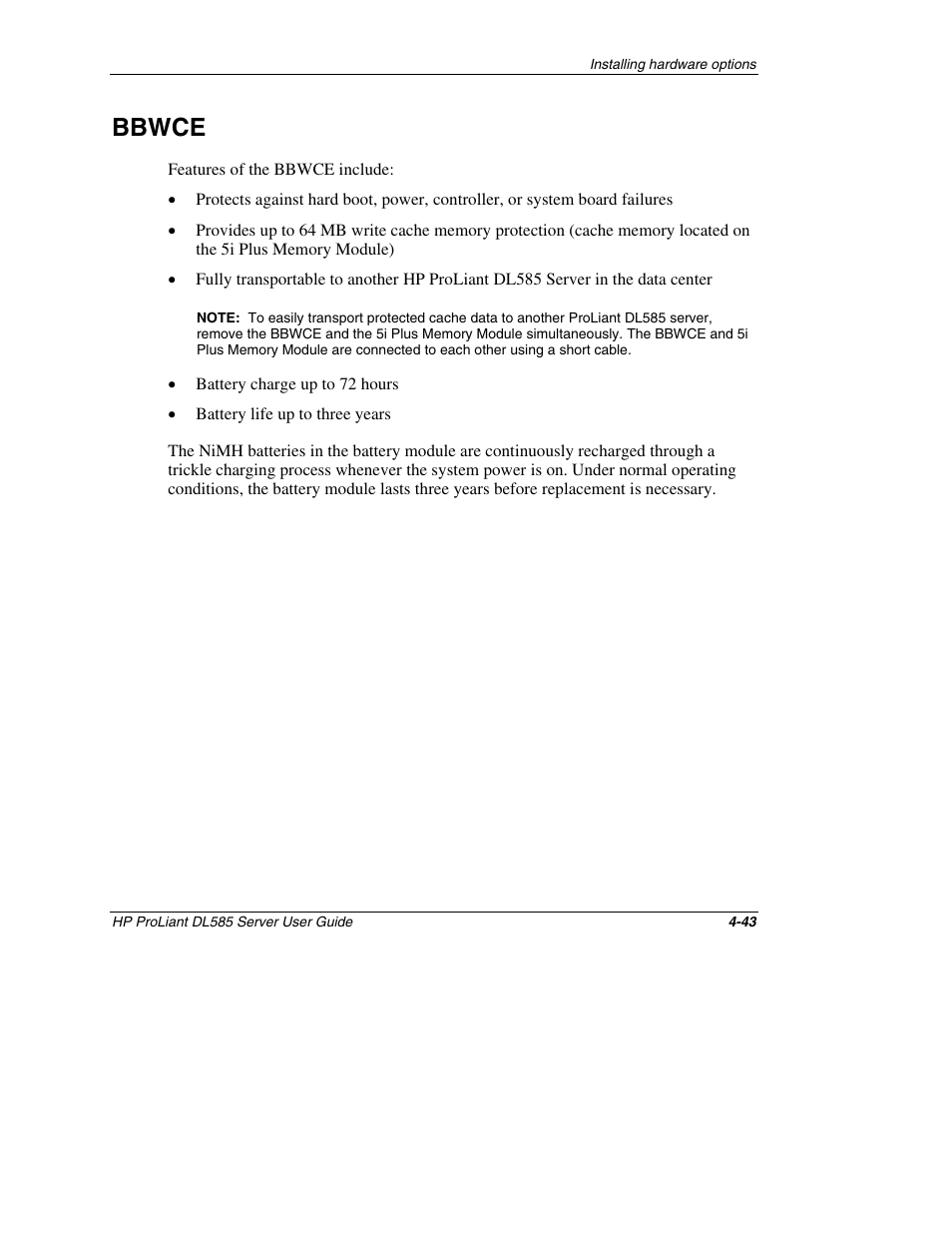 Bbwce, Bbwce -43 | HP ProLiant DL585 Server User Manual | Page 94 / 183