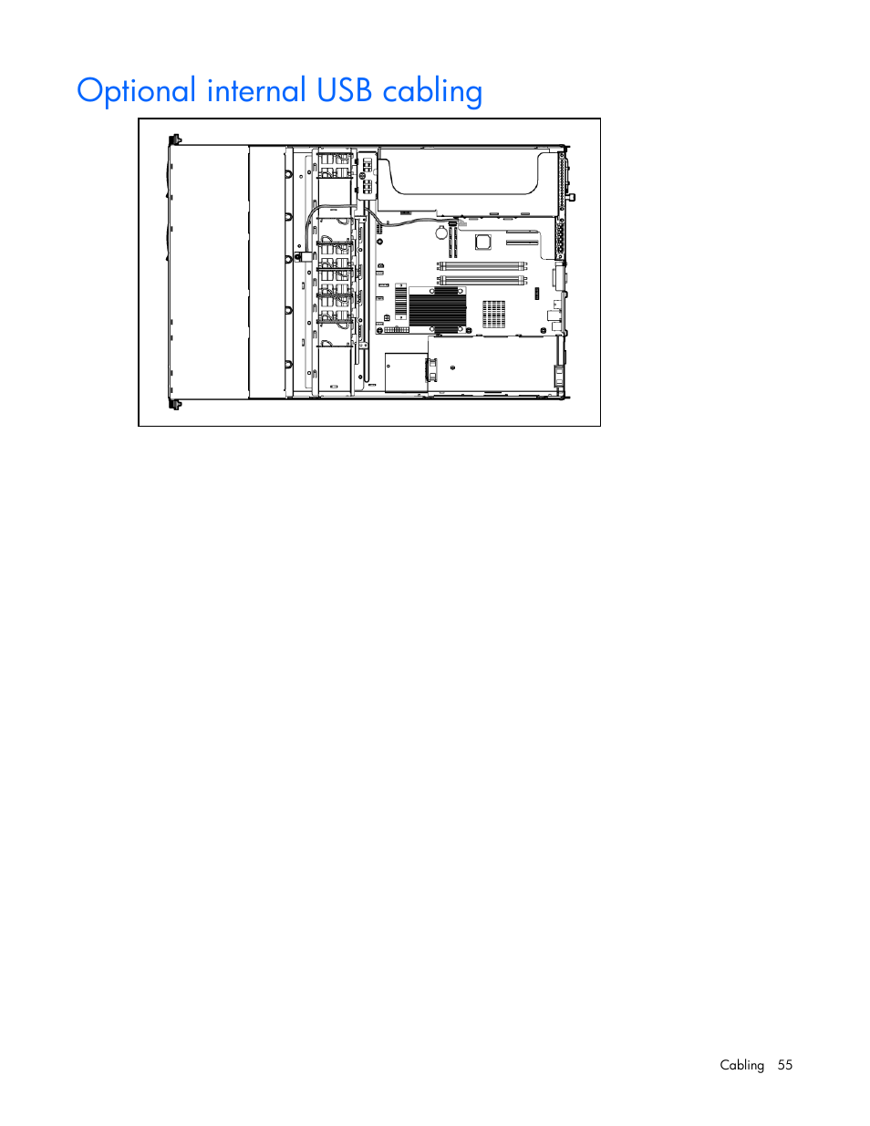 Optional internal usb cabling | HP ProLiant DL320 G5p Server User Manual | Page 55 / 106