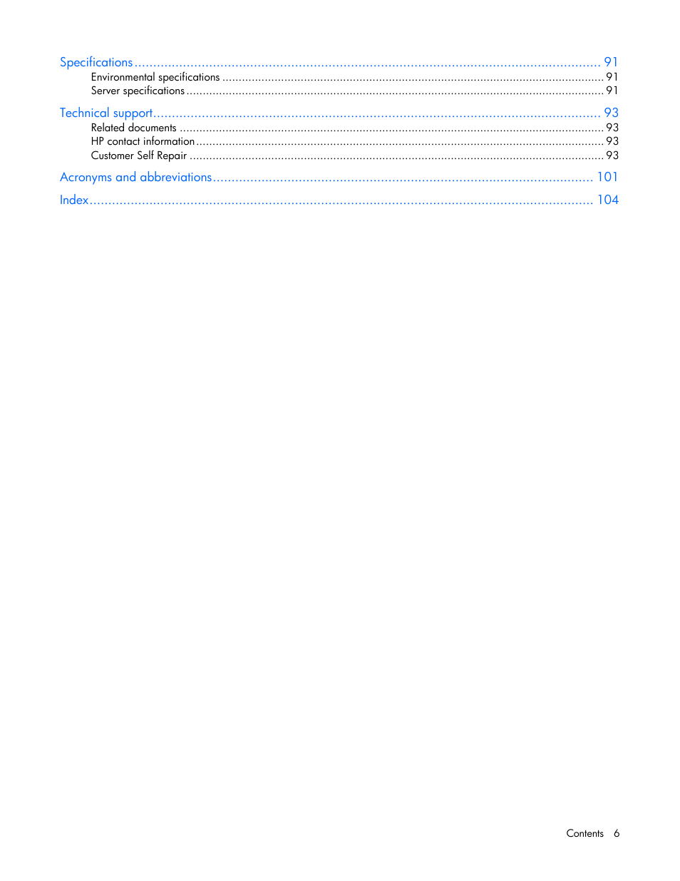 HP ProLiant DL320 G5p Server User Manual | Page 6 / 106