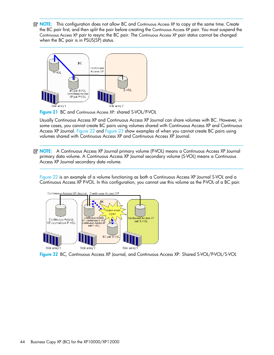 21 bc and, Cont, Figure 22 | N in, Figure 21 | HP XP Business Copy Software User Manual | Page 44 / 92