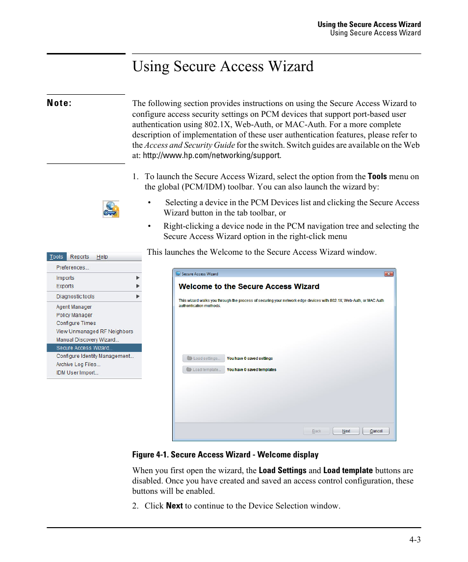 Using secure access wizard | HP Identity Driven Manager Software Licenses User Manual | Page 181 / 230