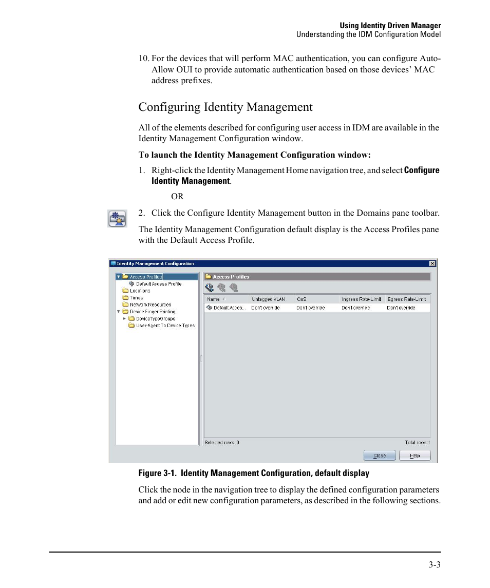 Configuring identity management, Configuring identity management -3 | HP Identity Driven Manager Software Licenses User Manual | Page 67 / 230