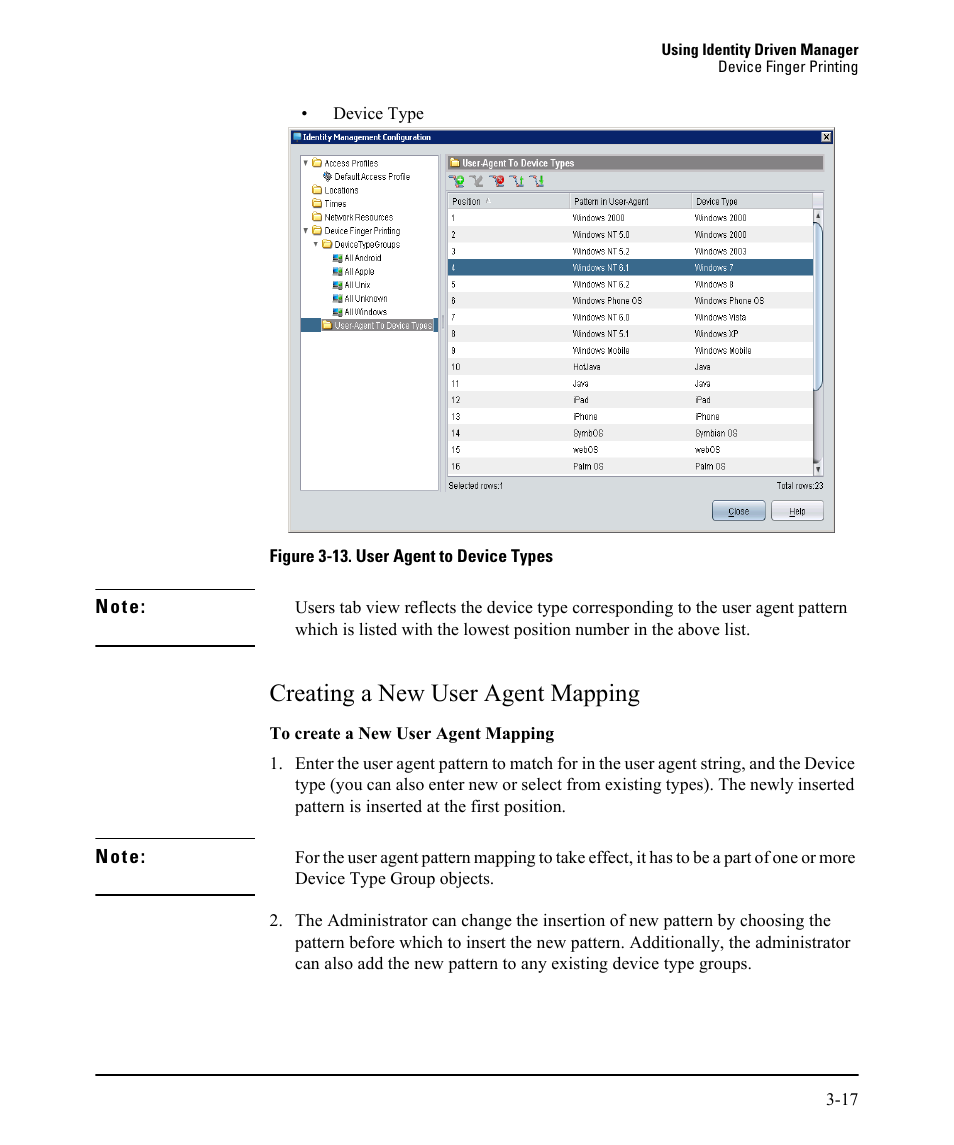 Creating a new user agent mapping, Creating a new user agent mapping -17 | HP Identity Driven Manager Software Licenses User Manual | Page 81 / 230