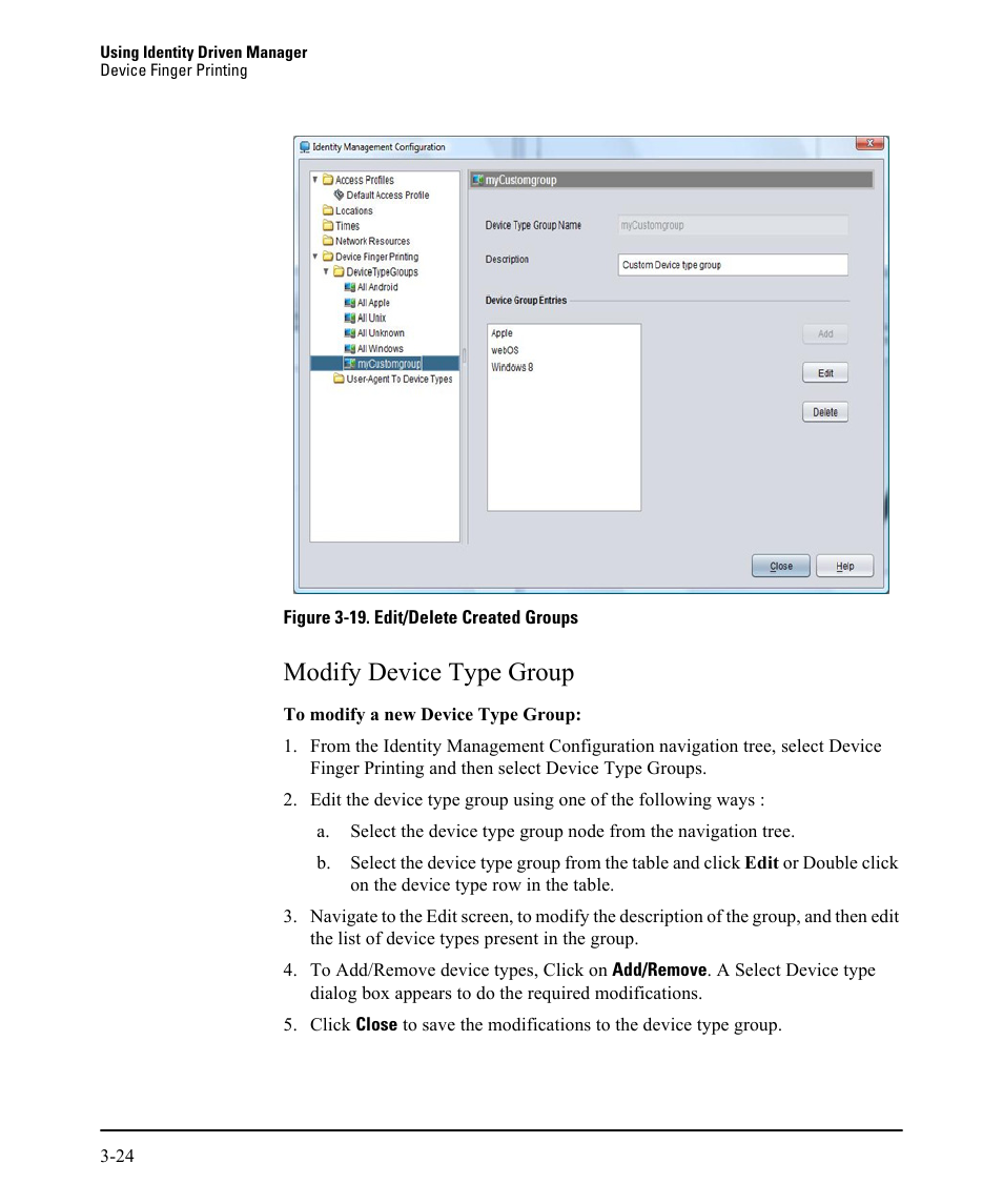 Modify device type group, Modify device type group -24 | HP Identity Driven Manager Software Licenses User Manual | Page 88 / 230