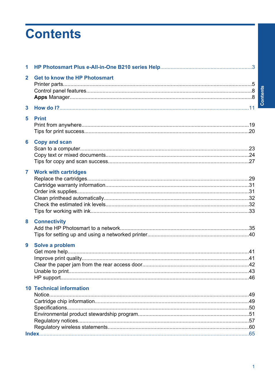 HP Photosmart Plus e-All-in-One Printer - B210e User Manual | Page 3 / 68