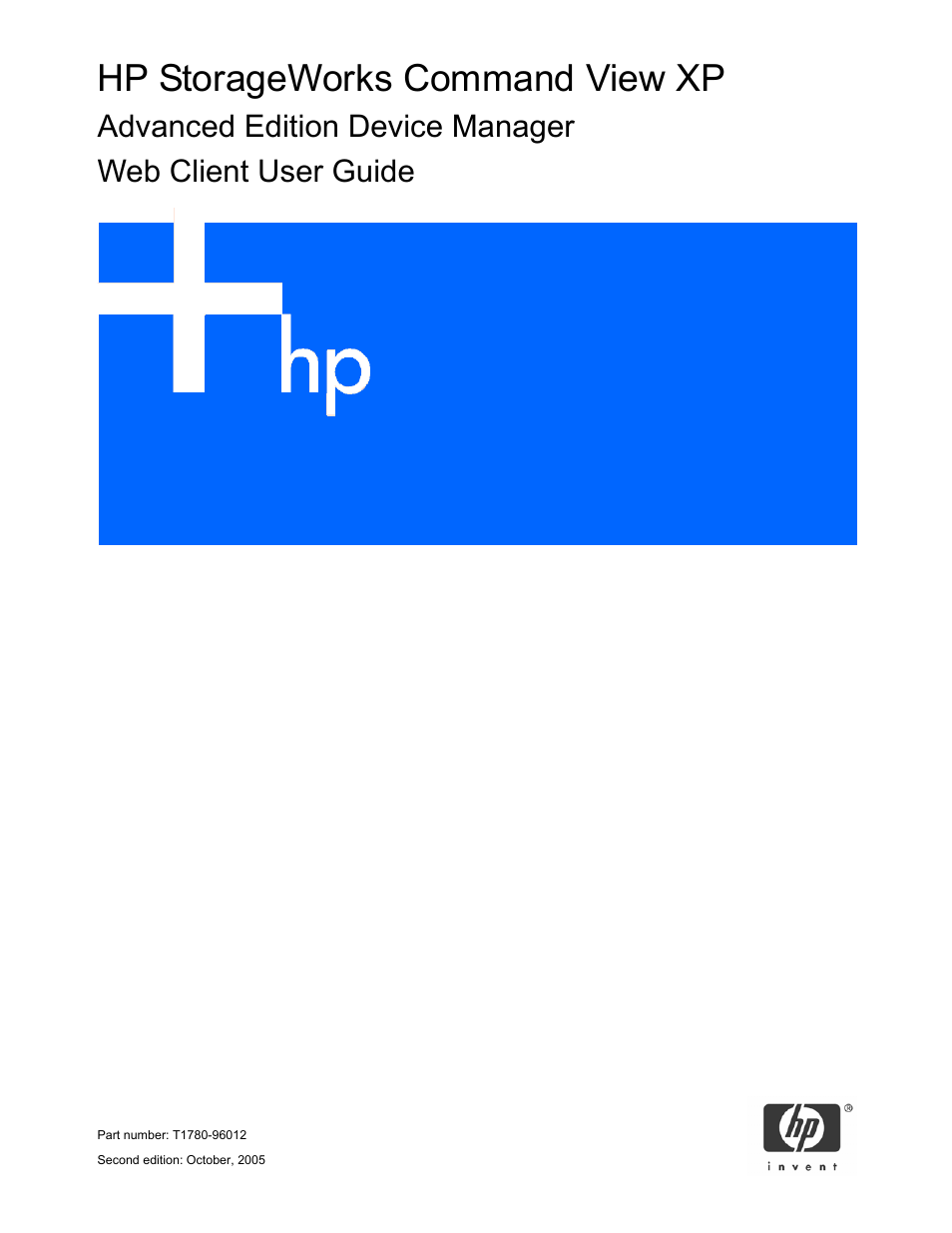 HP XP Command View Advanced Edition Software User Manual | 201 pages