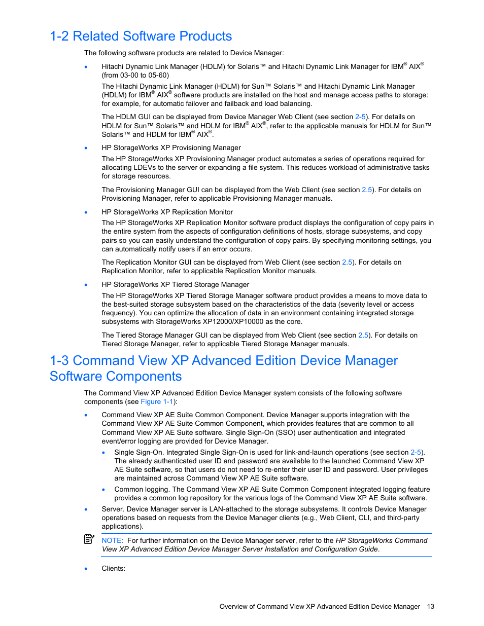 2 related software products, Related software products | HP XP Command View Advanced Edition Software User Manual | Page 13 / 201