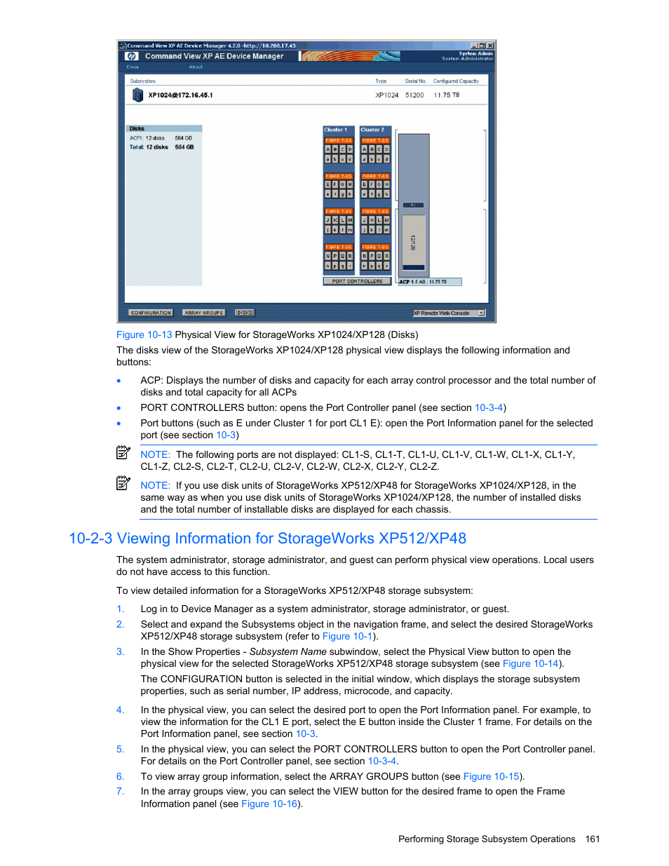 Viewing information for storageworks xp512/xp48 | HP XP Command View Advanced Edition Software User Manual | Page 161 / 201