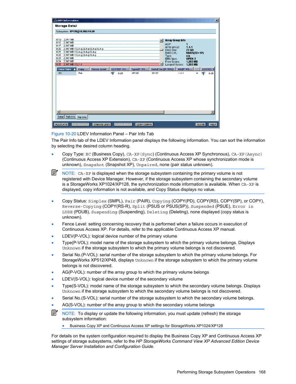 HP XP Command View Advanced Edition Software User Manual | Page 168 / 201