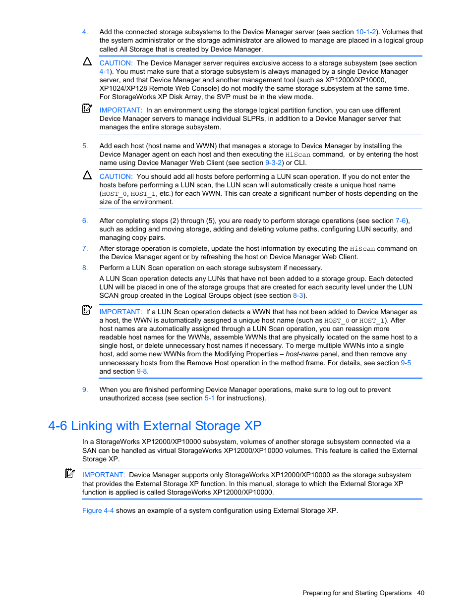 6 linking with external storage xp, Linking with external storage xp | HP XP Command View Advanced Edition Software User Manual | Page 40 / 201