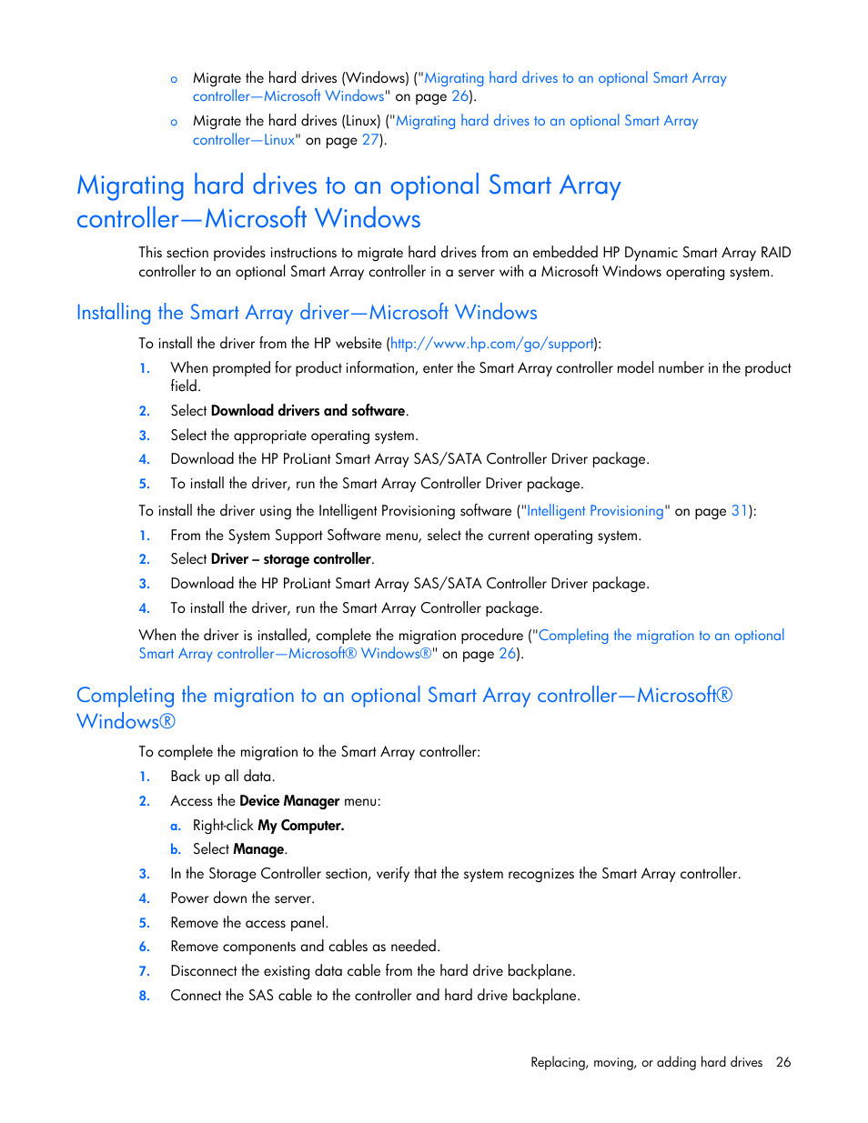 HP Dynamic Smart Array Controllers User Manual | Page 26 / 37