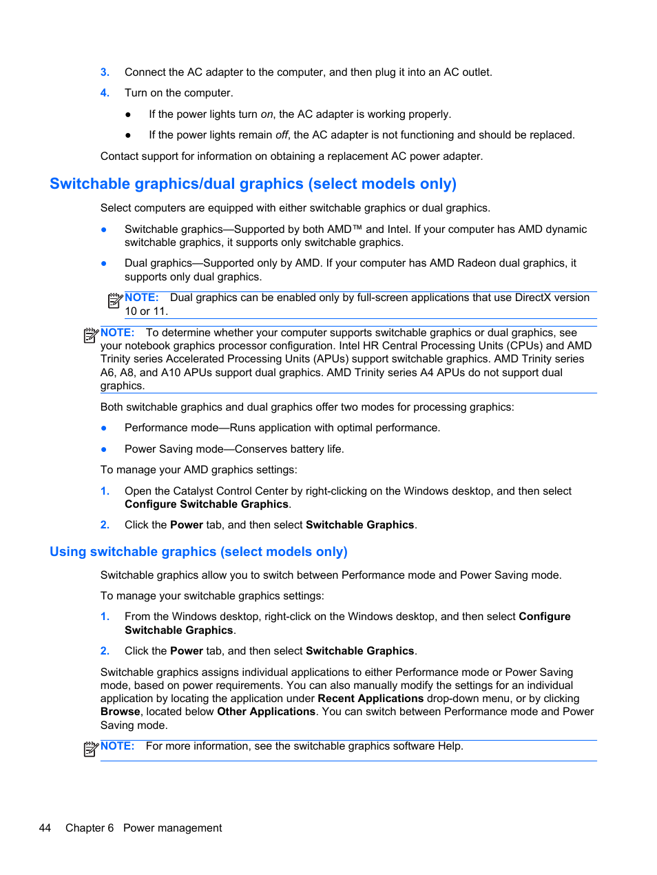 Using switchable graphics (select models only) | HP ProBook 450 G0 Notebook PC User Manual | Page 54 / 113