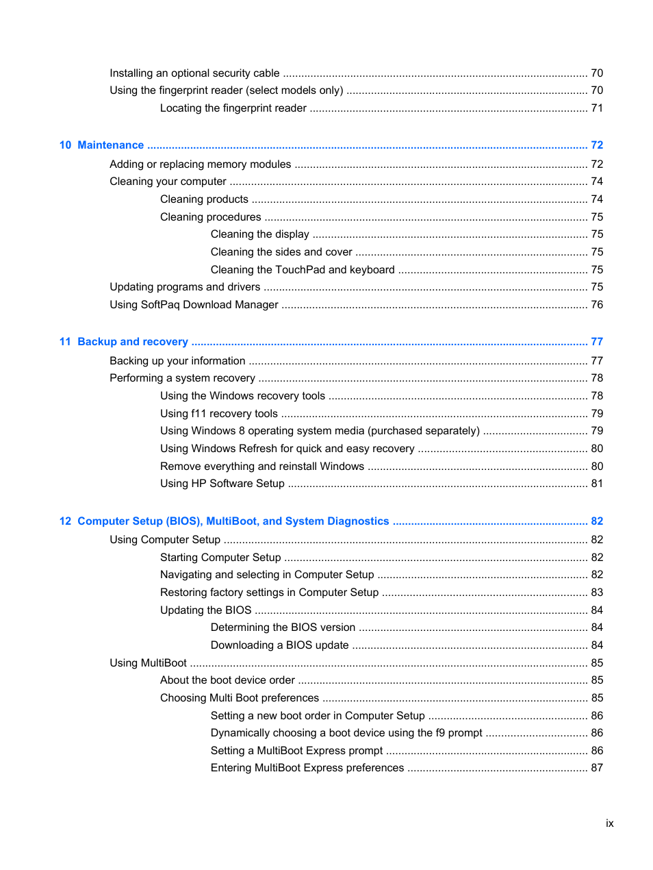 HP ProBook 450 G0 Notebook PC User Manual | Page 9 / 113