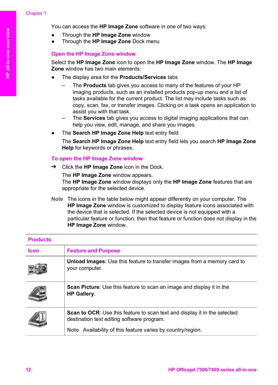 Open the hp image zone window | HP Officejet 7410 All-in-One Printer User Manual | Page 15 / 242