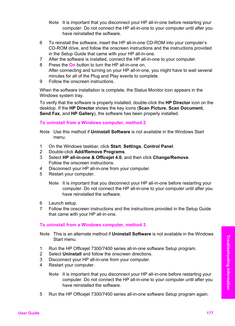 HP Officejet 7410 All-in-One Printer User Manual | Page 180 / 242