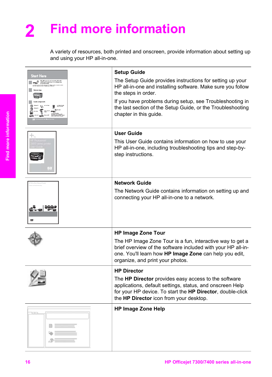 Find more information | HP Officejet 7410 All-in-One Printer User Manual | Page 19 / 242