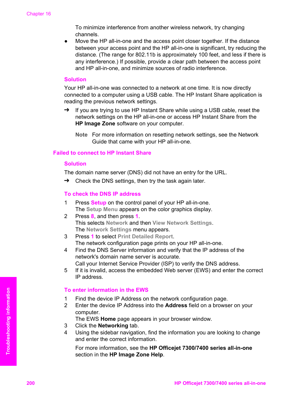 HP Officejet 7410 All-in-One Printer User Manual | Page 203 / 242