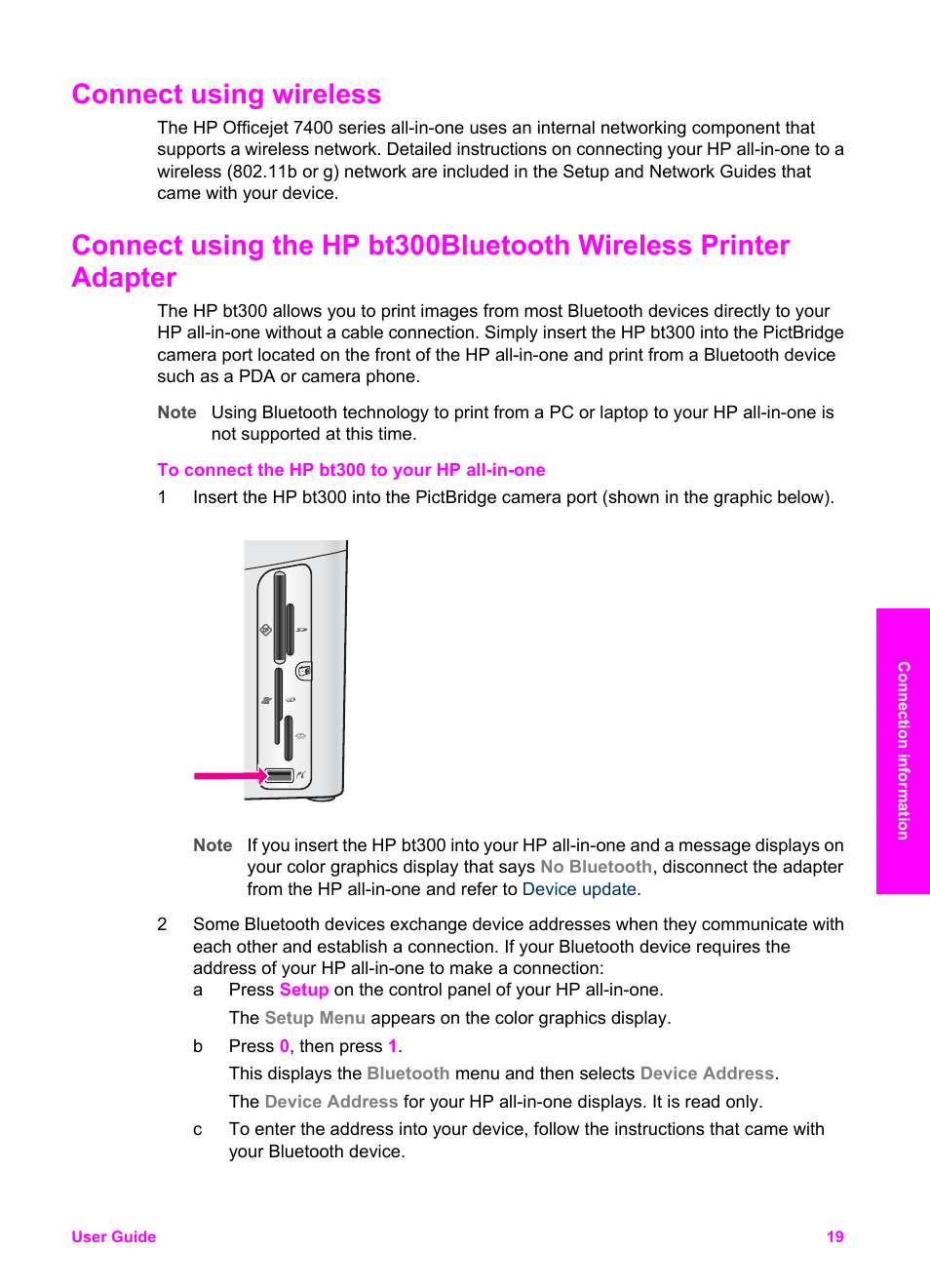 Connect using wireless | HP Officejet 7410 All-in-One Printer User Manual | Page 22 / 242