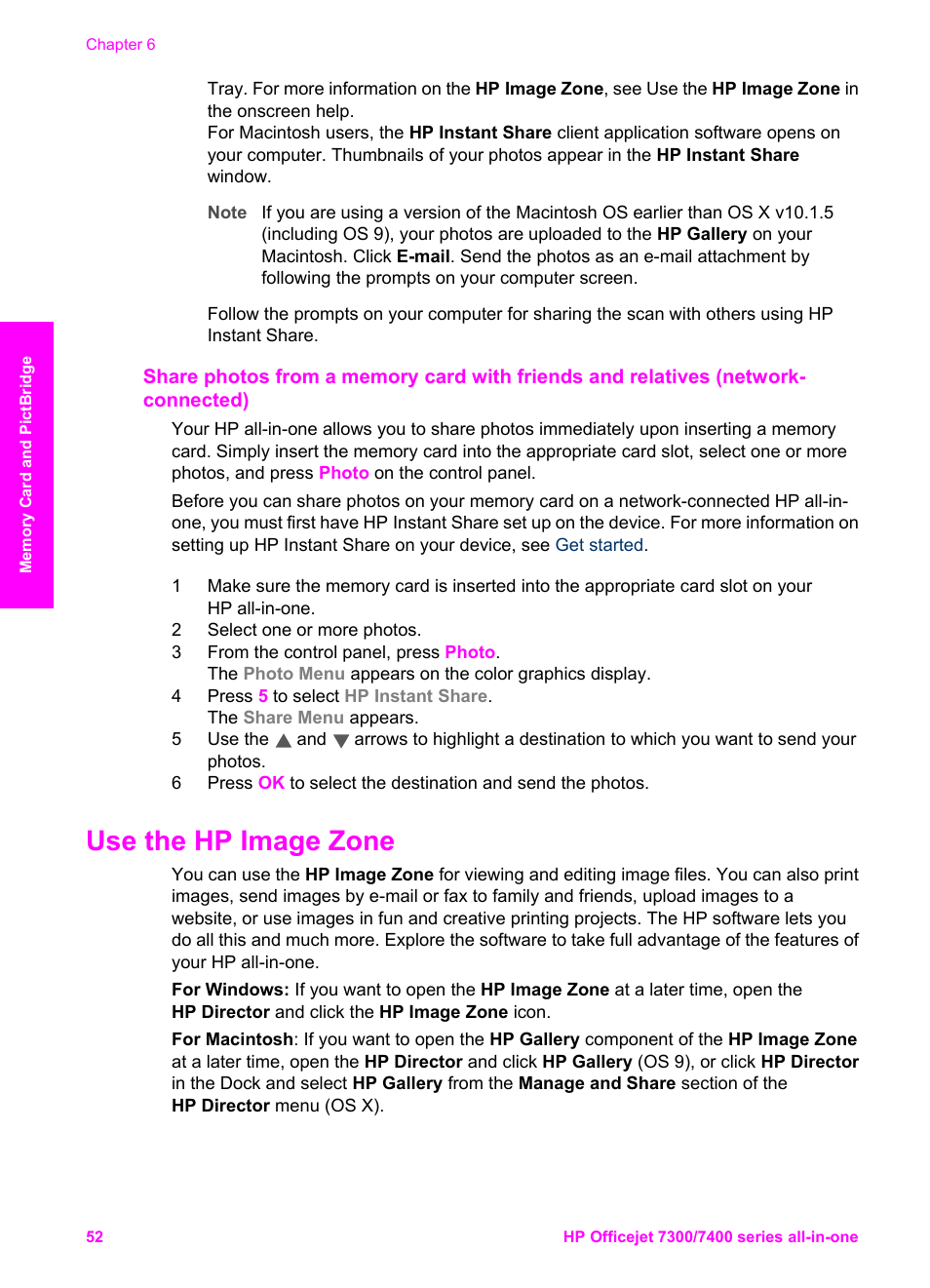 Use the hp image zone | HP Officejet 7410 All-in-One Printer User Manual | Page 55 / 242