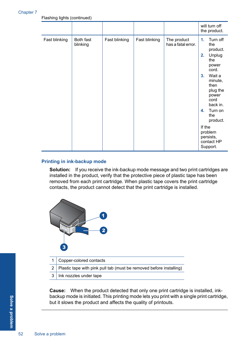 Printing, In ink-backup mode | HP Deskjet D5560 Printer User Manual | Page 54 / 68