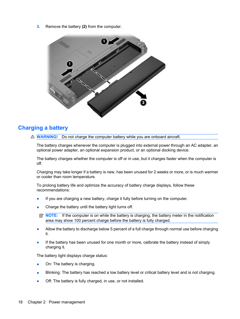 Charging a battery | HP Mini 5101 User Manual | Page 28 / 115