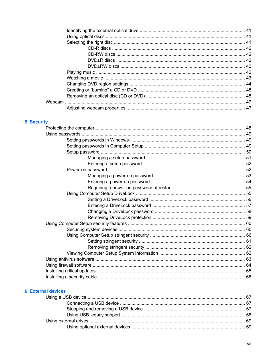 HP Mini 5101 User Manual | Page 7 / 115