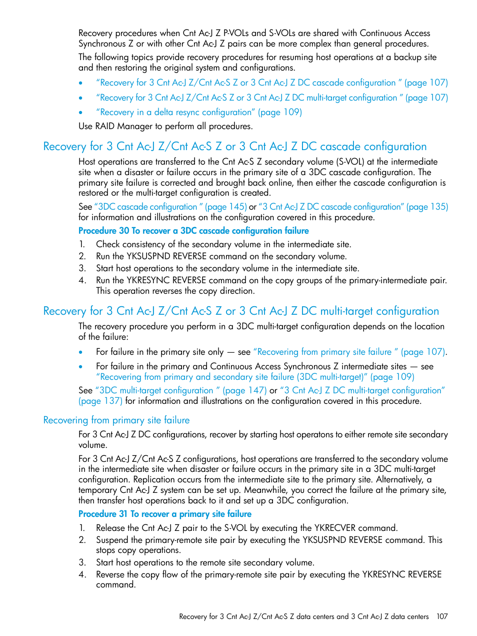 Recovering from primary site failure | HP XP P9500 Storage User Manual | Page 107 / 201