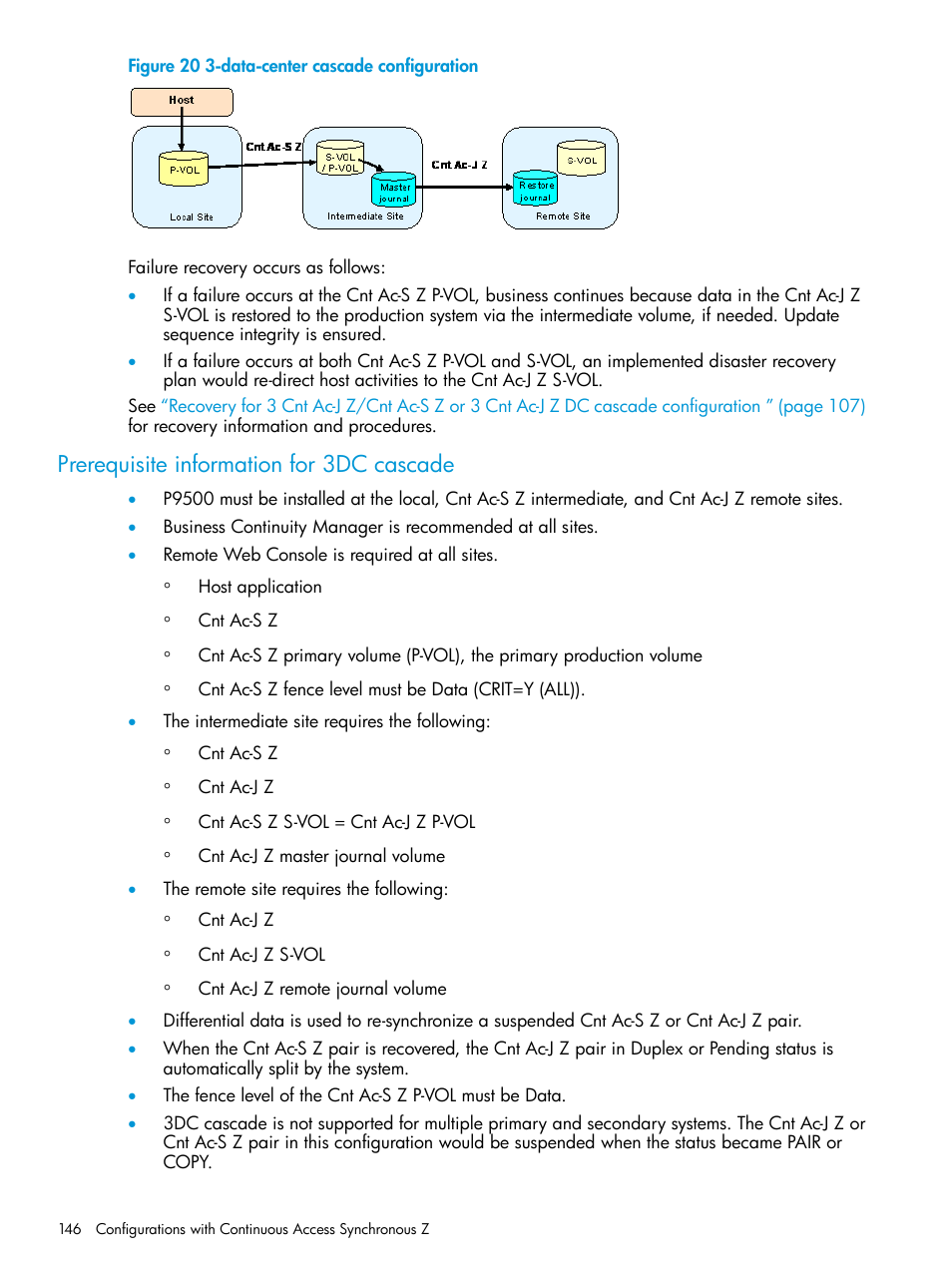 Prerequisite information for 3dc cascade | HP XP P9500 Storage User Manual | Page 146 / 201