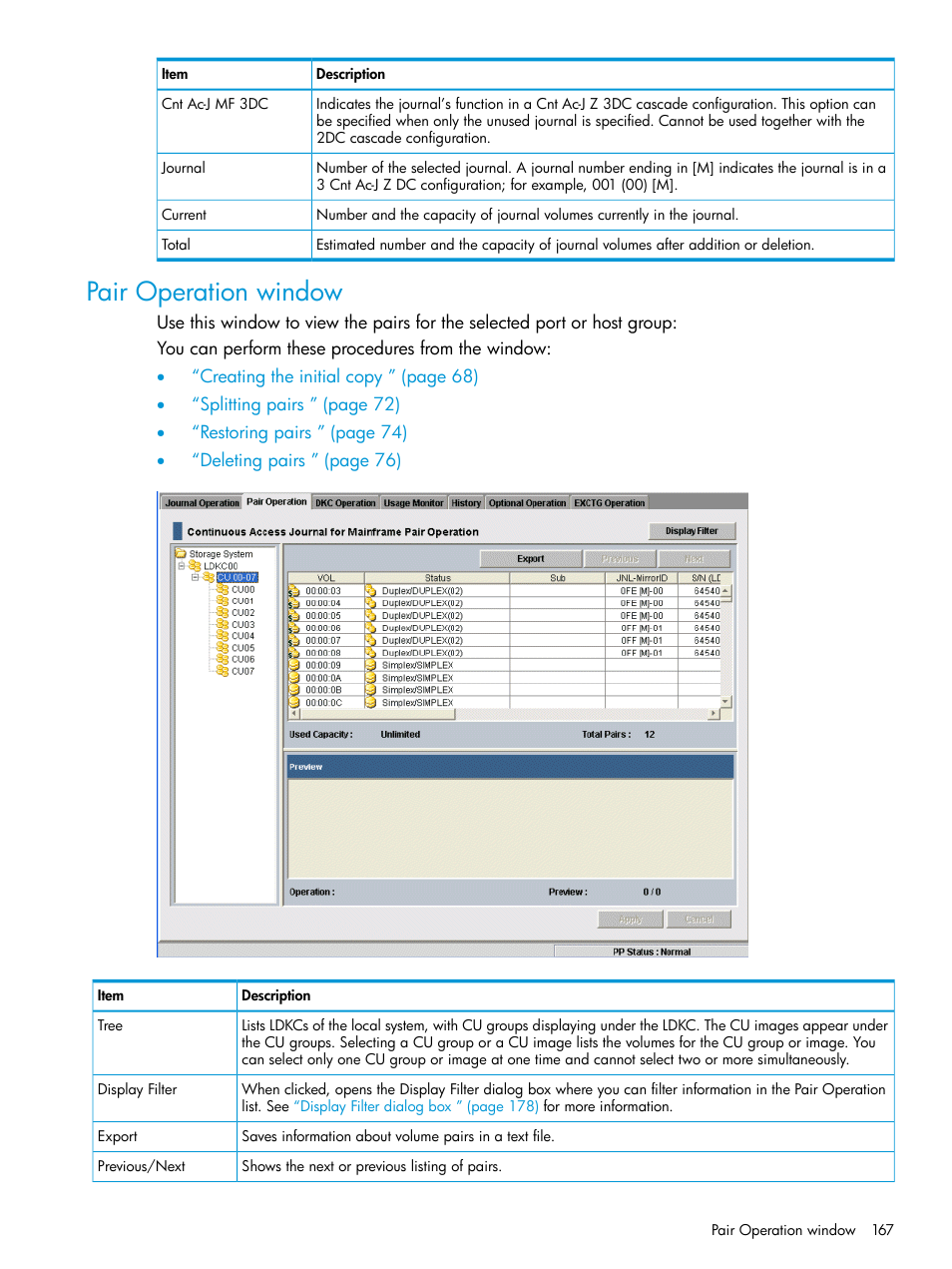 Pair operation window | HP XP P9500 Storage User Manual | Page 167 / 201
