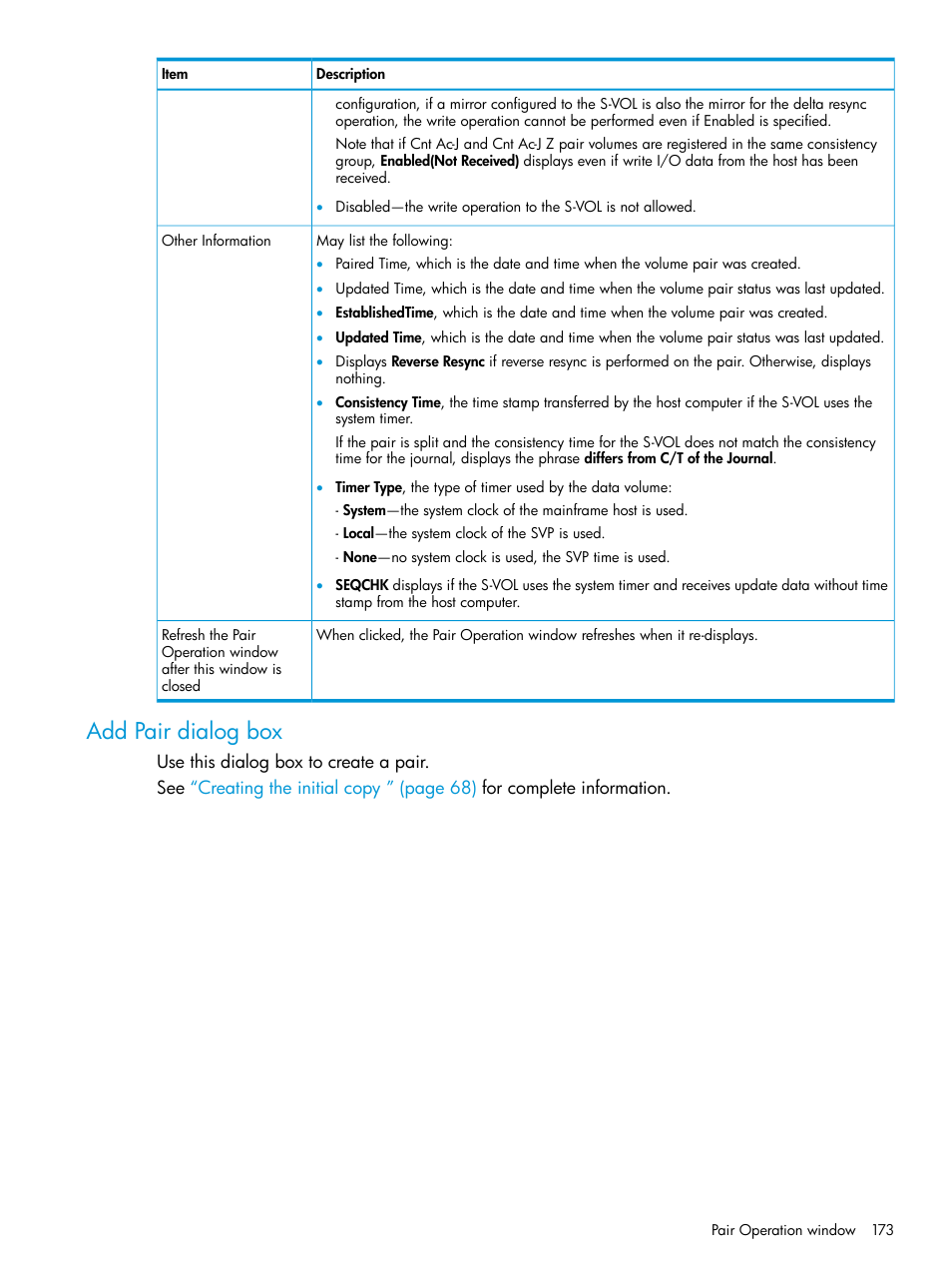 Add pair dialog box | HP XP P9500 Storage User Manual | Page 173 / 201
