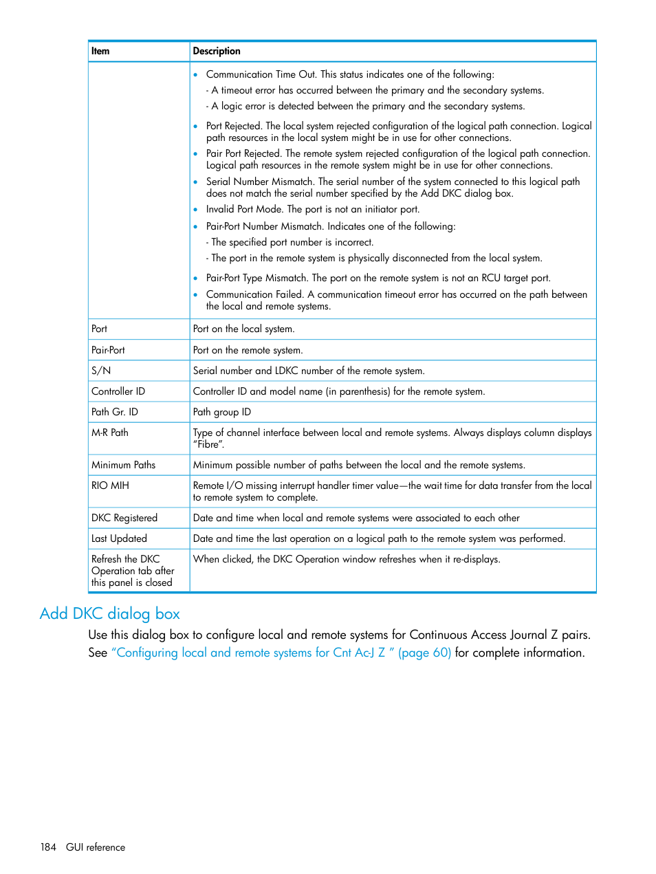 Add dkc dialog box | HP XP P9500 Storage User Manual | Page 184 / 201